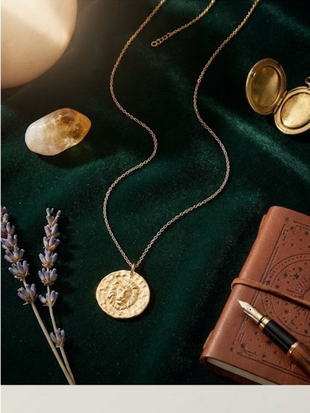 Beautiful gold Leo necklace